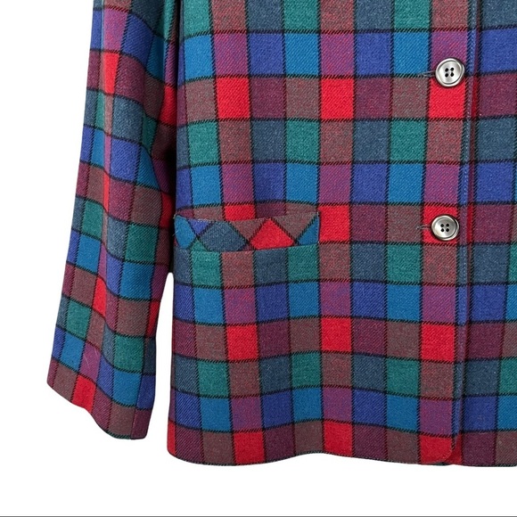 VINTAGE Checkered Wool Blazer - Picture 5 of 12